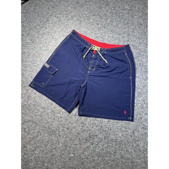 Polo Ralph Lauren Swim Trunks Mens 2XLNavy Board Shorts Drawstring Cargo Pocket - Picture 7 of 8